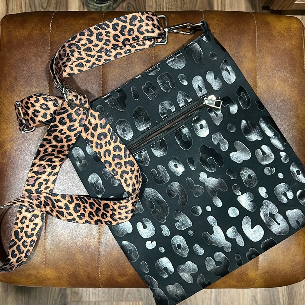 Black Leopard Crossbody